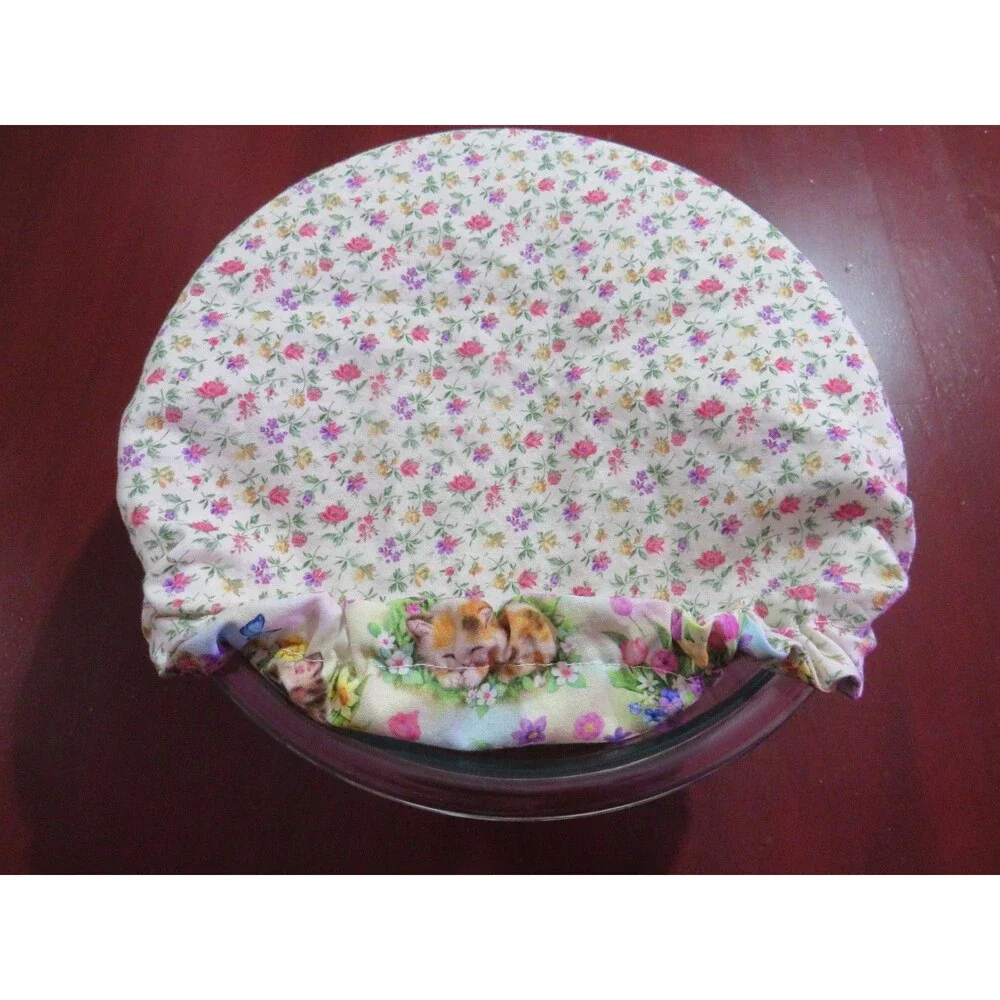 Kitchenaid Bowl Cover Reversible Pink Floral And Kittens